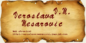 Veroslava Mesarović vizit kartica